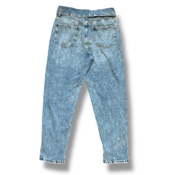 Guess Reda Fold Over High Waist Acid Wash Straight Leg Jeans Women’s Size 30 - Picture 2 of 16
